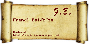 Frendl Balázs névjegykártya
